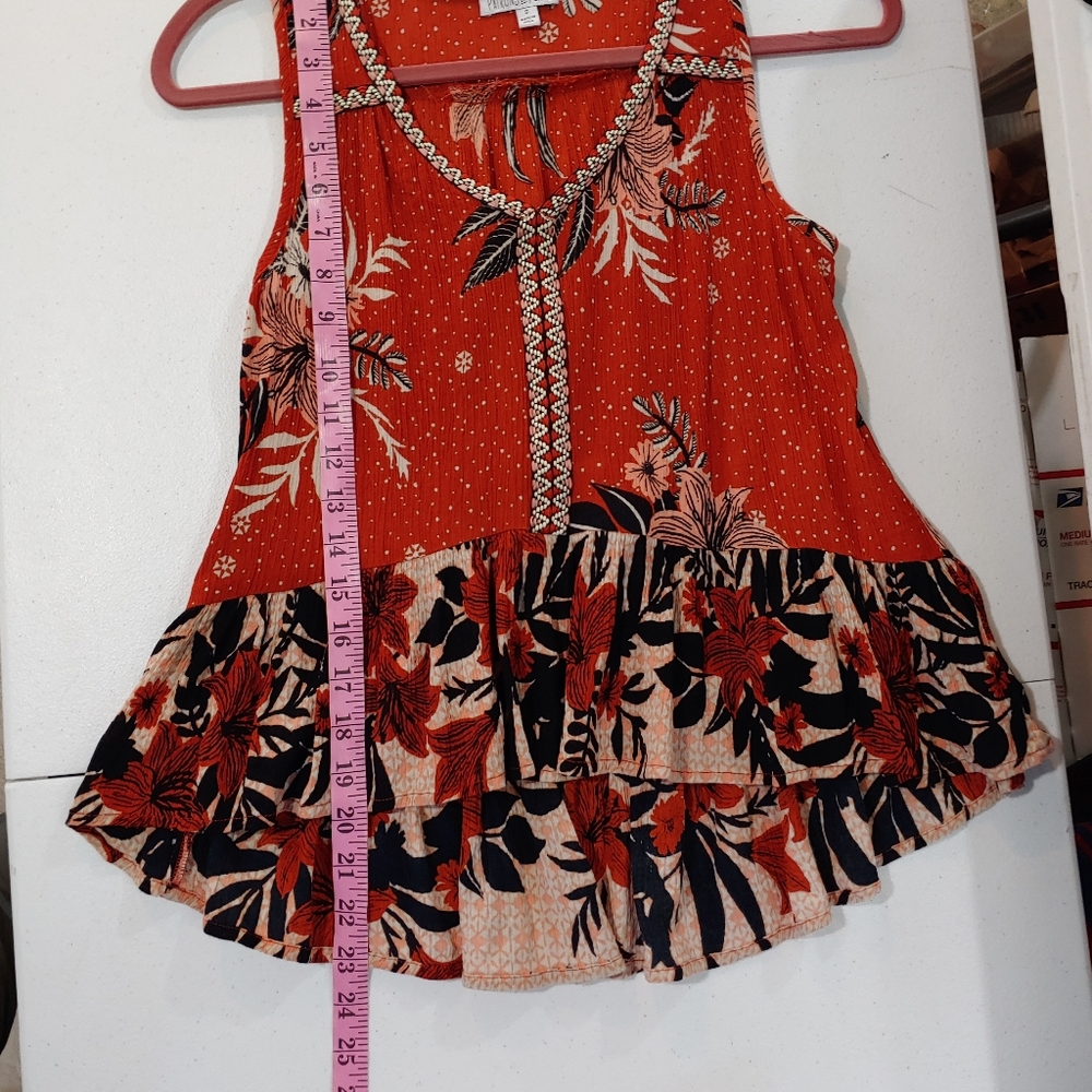 PATRONS OF PEACE FLORAL BOHO SLEEVELESS TOP - Picture 5 of 14